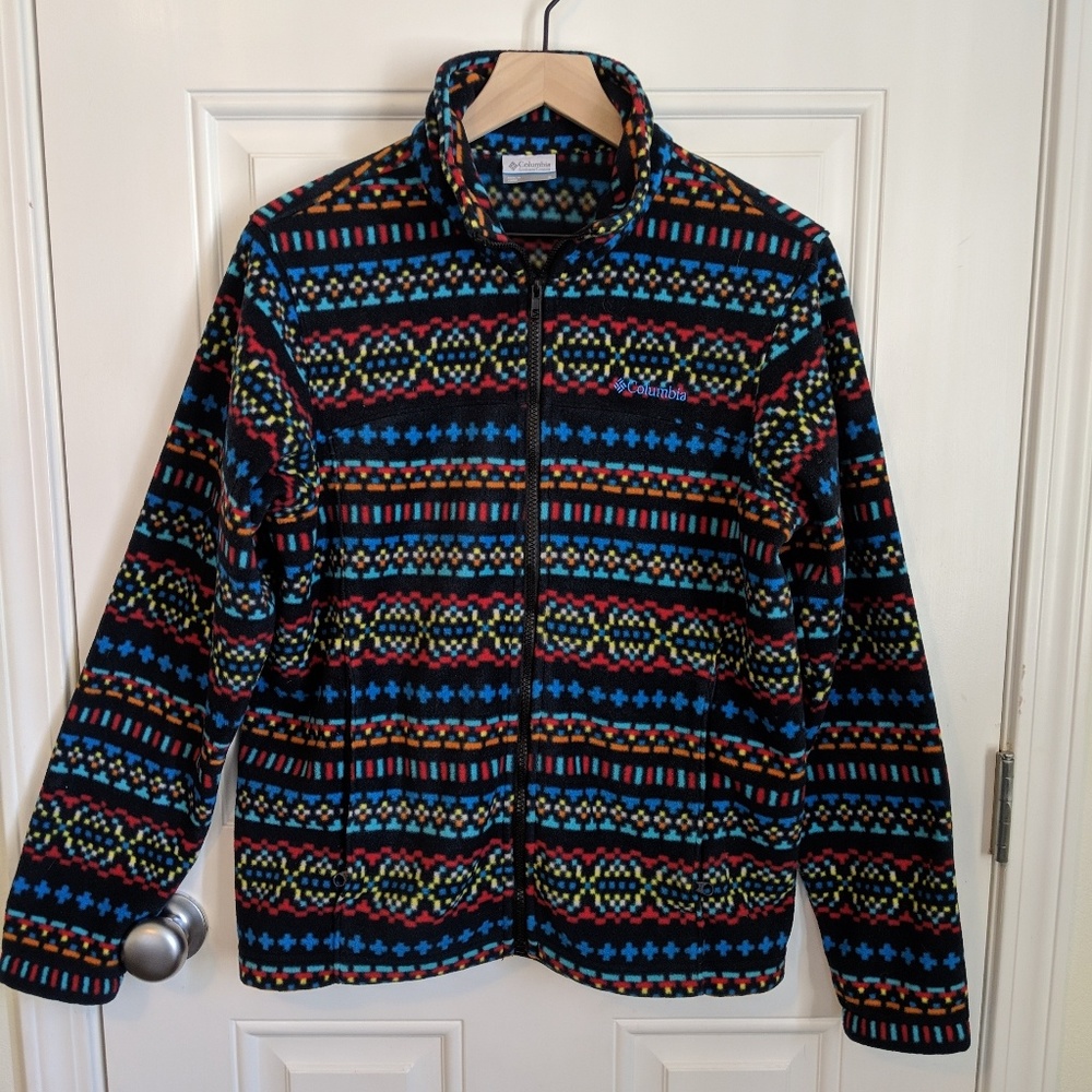 Columbia super fun aztec print zip up fleace